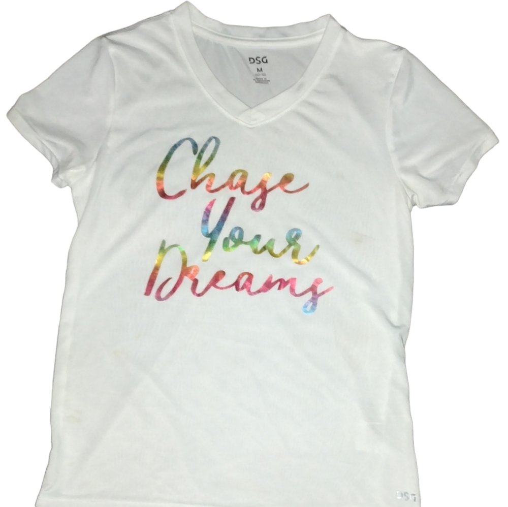 Girls DSG White Shirt Sleeve T-Shirt Size M